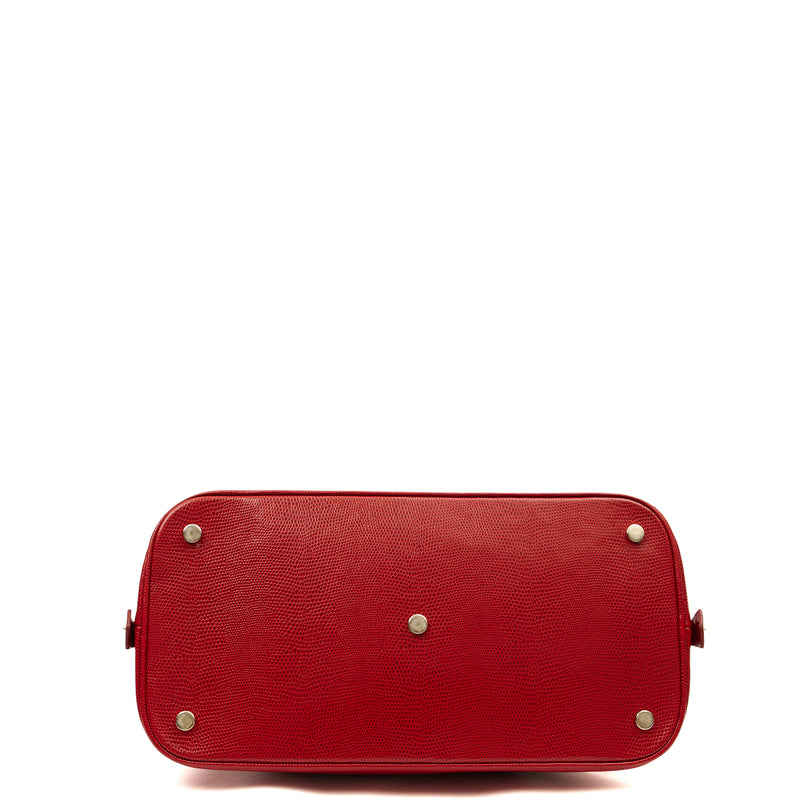 Picture of Aspinal of London Tote Hepburn Bag in Red, Leather