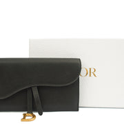 Picture of Christian Dior Cross Body Long Saddle Wallet with Chain in Black, Calfskin