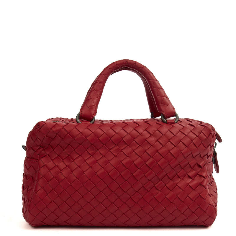 Picture of Bottega Veneta Mini Bag Boston Bag in Red, Intrecciato Nappa