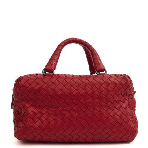 Picture of Bottega Veneta Mini Bag Boston Bag in Red, Intrecciato Nappa
