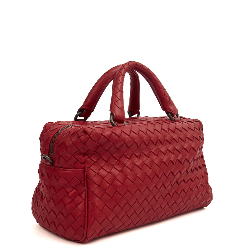 Picture of Bottega Veneta Mini Bag Boston Bag in Red, Intrecciato Nappa