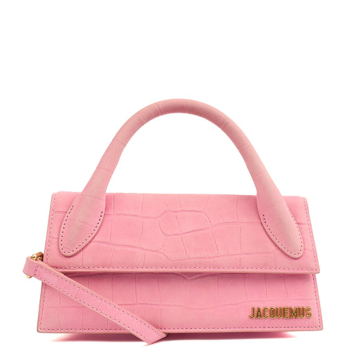 Picture of Jacquemus Top Handle Le Chiquito Long in Pink, Leather