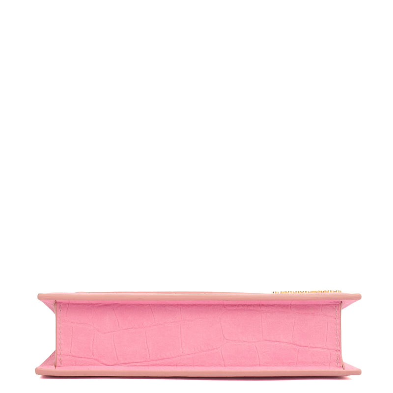 Picture of Jacquemus Top Handle Le Chiquito Long in Pink, Leather