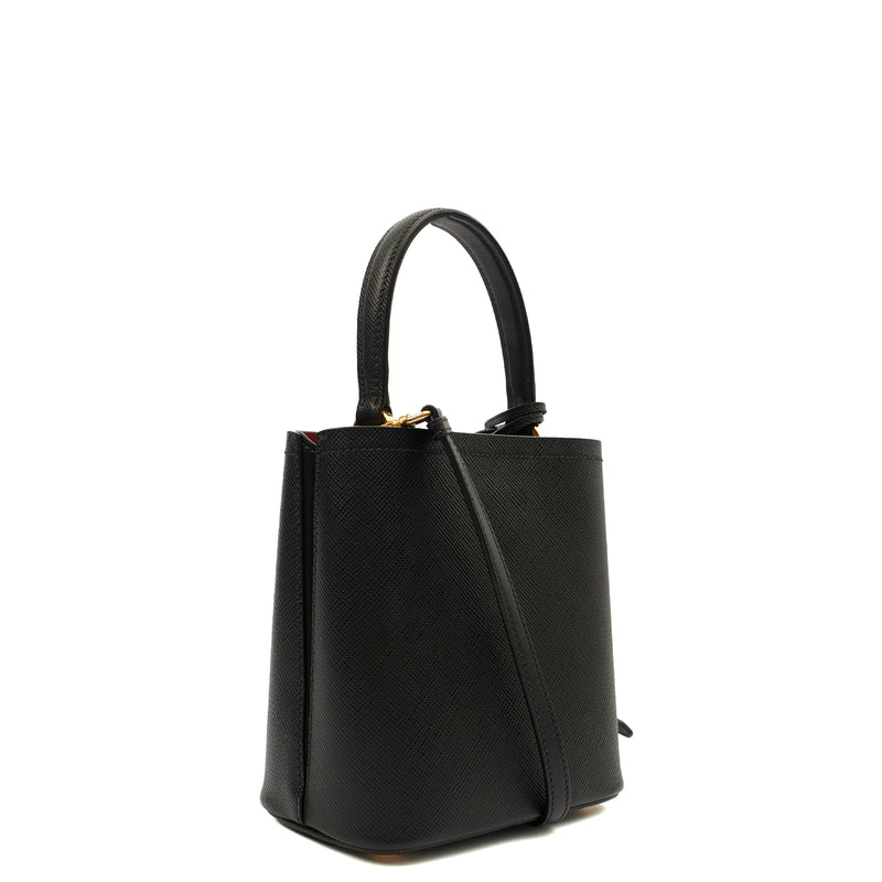 Picture of Prada Bucket Bag Panier - Small in Black, Saffiano Leather