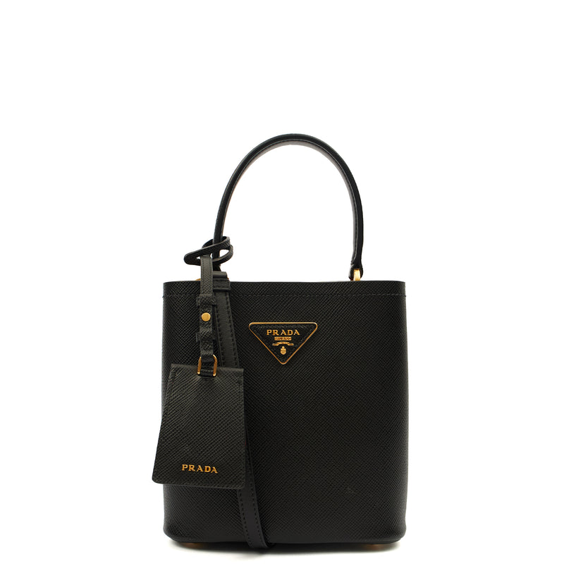 Picture of Prada Bucket Bag Panier - Small in Black, Saffiano Leather