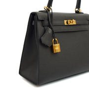 Picture of Hermes Top Handle Kelly 25 in Black, Epsom Leather