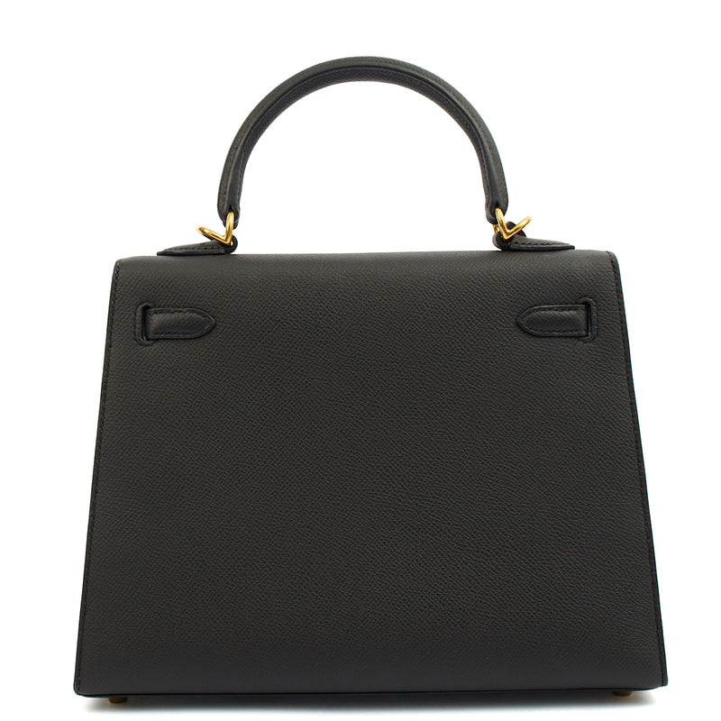 Picture of Hermes Top Handle Kelly 25 in Black, Epsom Leather