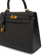 Picture of Hermes Top Handle Kelly 25 in Black, Epsom Leather