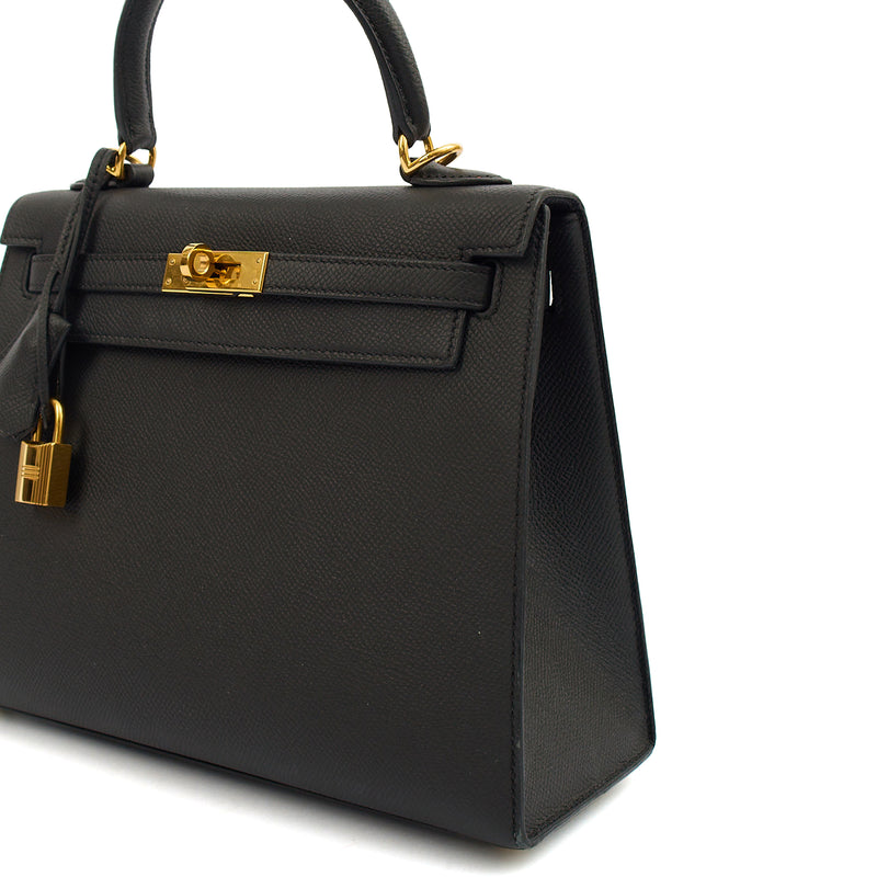Picture of Hermes Top Handle Kelly 25 in Black, Epsom Leather