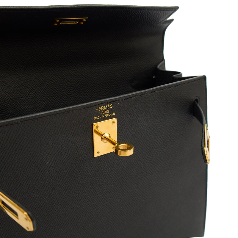 Picture of Hermes Top Handle Kelly 25 in Black, Epsom Leather