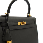 Picture of Hermes Top Handle Kelly 25 in Black, Epsom Leather