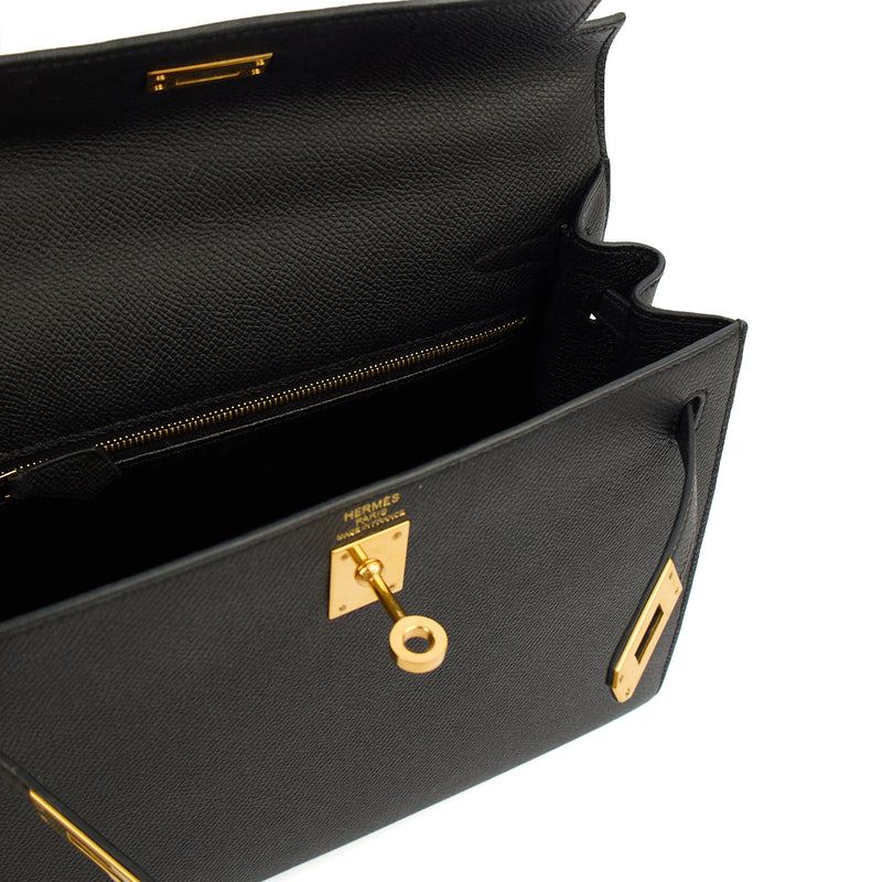 Picture of Hermes Top Handle Kelly 25 in Black, Epsom Leather