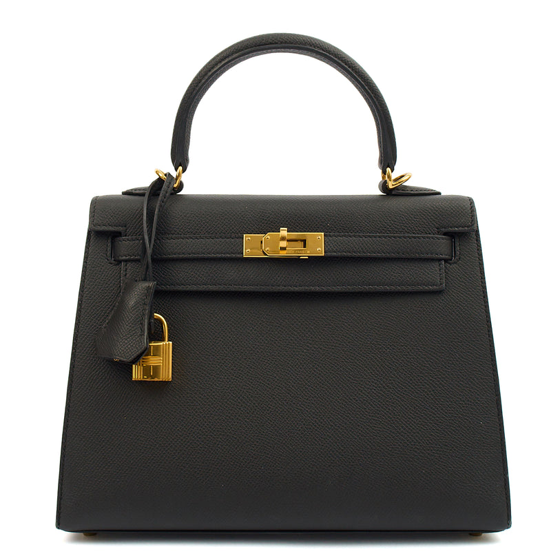 Picture of Hermes Top Handle Kelly 25 in Black, Epsom Leather