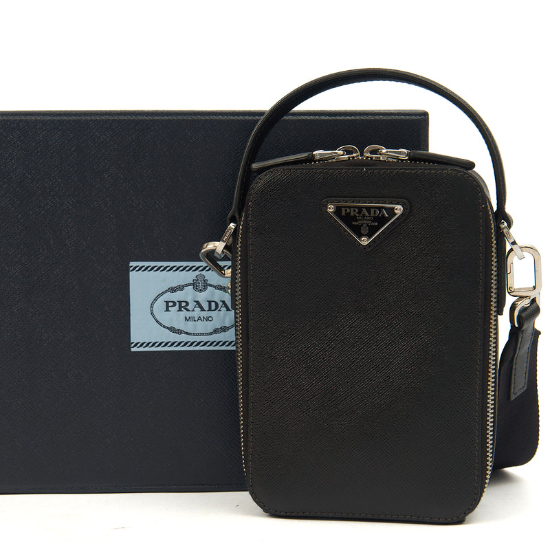 Picture of Prada Cross Body Brique - Small in Black, Saffiano Leather