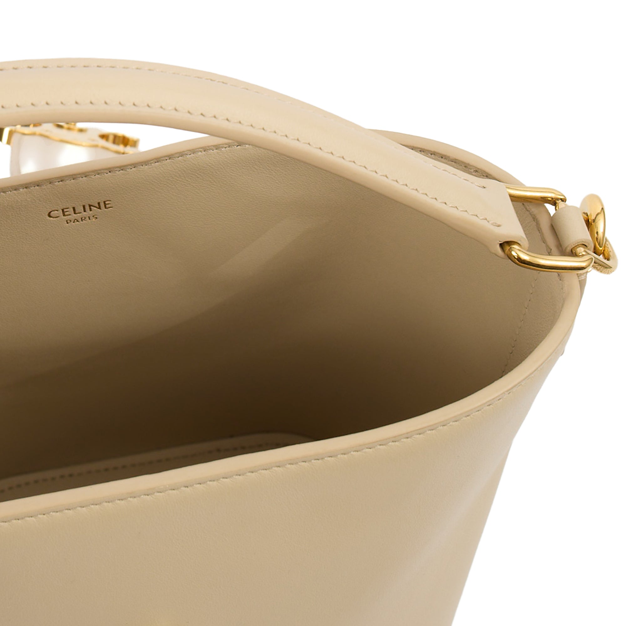 Celine Bucket Bag Sangle Bucket Bag in Cream, Leather | The