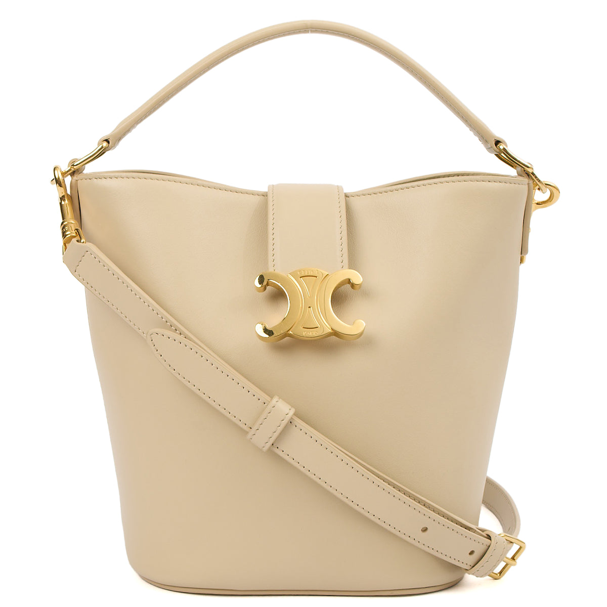 Celine Bucket Bag Sangle Bucket Bag in Cream, Leather | The