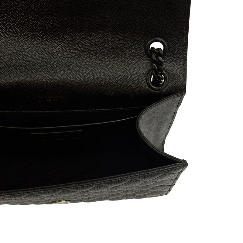 Picture of Saint Laurent Shoulder Bag Envelope - Medium in Black, Leather