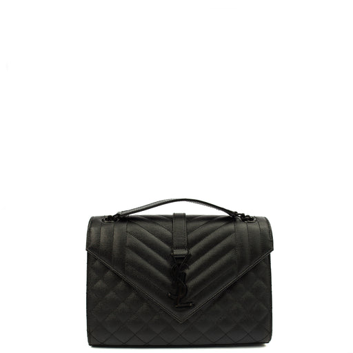 Picture of Saint Laurent Shoulder Bag Envelope - Medium in Black, Leather