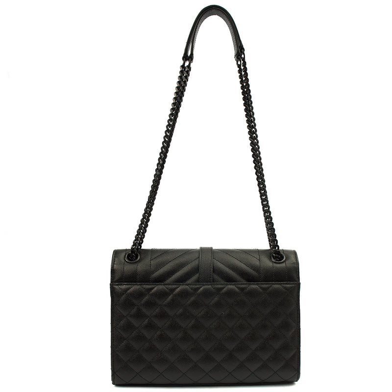 Picture of Saint Laurent Shoulder Bag Envelope - Medium in Black, Leather