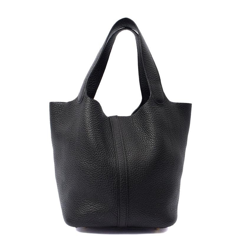 Picture of Hermes Tote Picotin 22 in Black, Clemence Leather