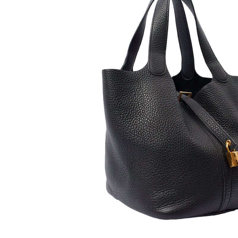 Picture of Hermes Tote Picotin 22 in Black, Clemence Leather