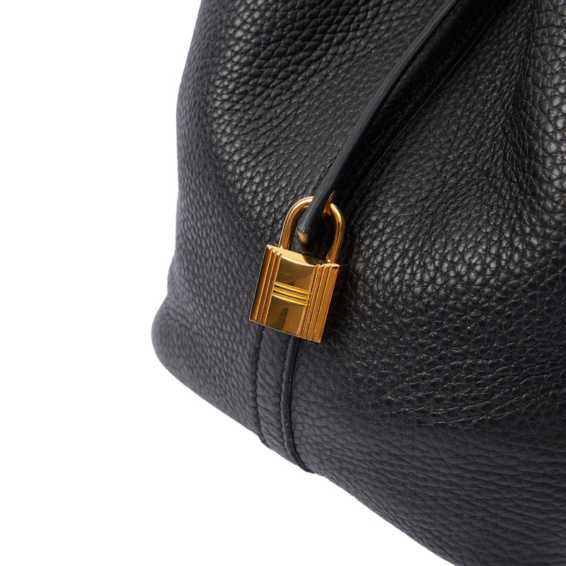 Picture of Hermes Tote Picotin 22 in Black, Clemence Leather