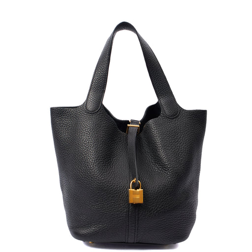 Picture of Hermes Tote Picotin 22 in Black, Clemence Leather