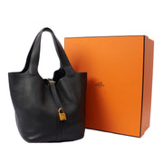 Picture of Hermes Tote Picotin 22 in Black, Clemence Leather
