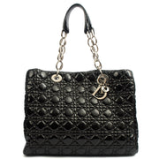 Picture of Christian Dior Tote Soft Cannage Shopper in Black, Patent Leather