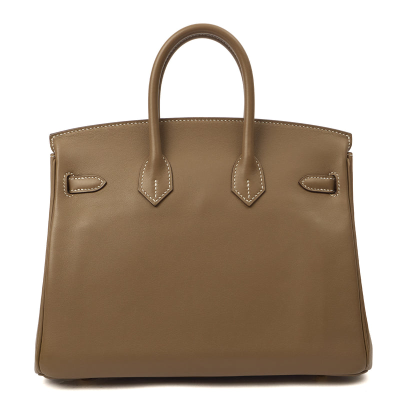 Hermes Tote Birkin 25 in Etoupe, Swift (Gulli35) Leather