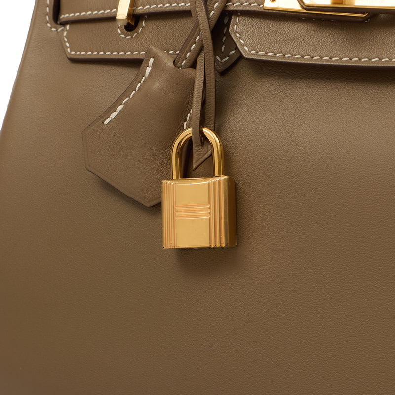 Hermes Tote Birkin 25 in Etoupe, Swift (Gulli35) Leather