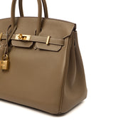 Picture of Hermes Tote Birkin 25 in Etoupe, Swift (Gulli35) Leather