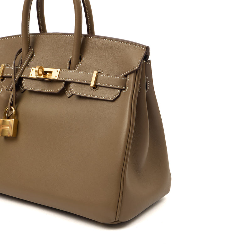 Picture of Hermes Tote Birkin 25 in Etoupe, Swift (Gulli35) Leather