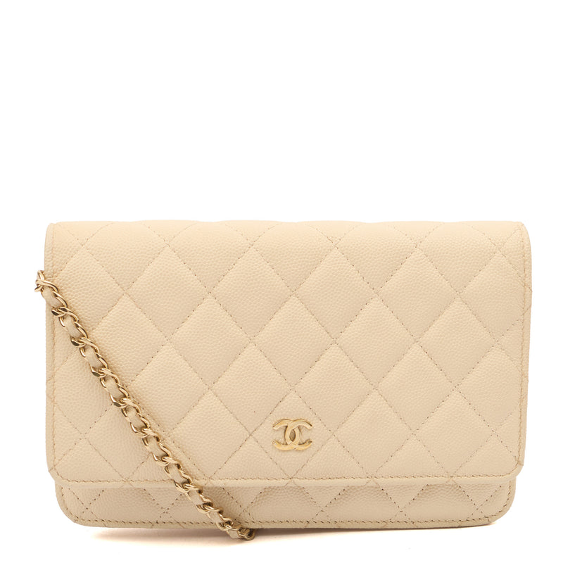 Picture of Chanel Cross Body Wallet on Chain in Neutral, Caviar Leather