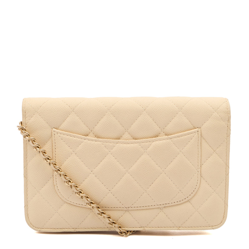 Picture of Chanel Cross Body Wallet on Chain in Neutral, Caviar Leather