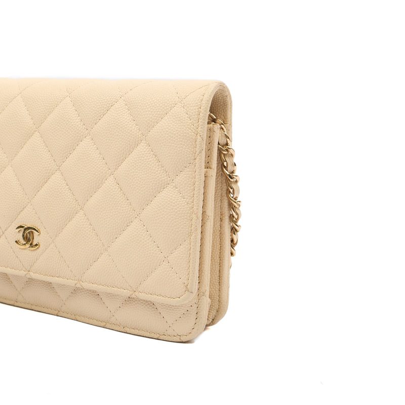 Picture of Chanel Cross Body Wallet on Chain in Neutral, Caviar Leather