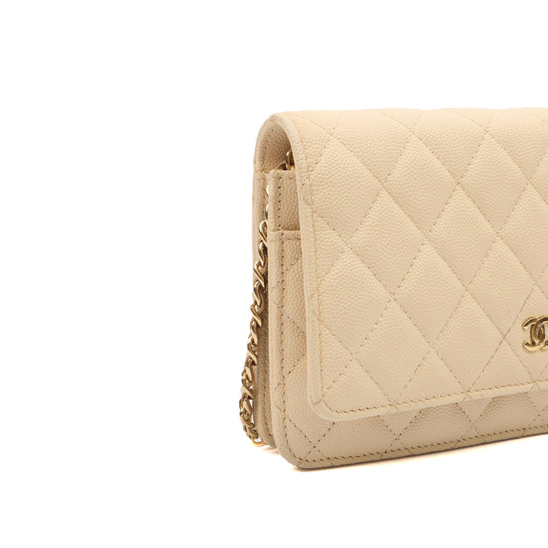 Picture of Chanel Cross Body Wallet on Chain in Neutral, Caviar Leather