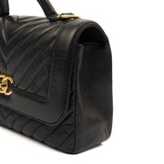 Picture of Chanel Top Handle Coco Top Handle in Black, Crinkled Calfskin Leather