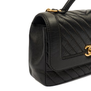 Picture of Chanel Top Handle Coco Top Handle in Black, Crinkled Calfskin Leather