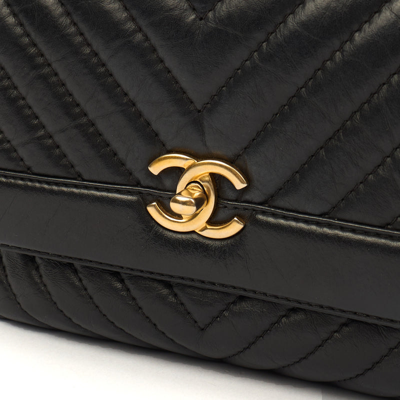 Picture of Chanel Top Handle Coco Top Handle in Black, Crinkled Calfskin Leather