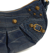 Picture of Balenciaga Shoulder Bag Le Cagole XS in Navy, Exotic Effect Leather