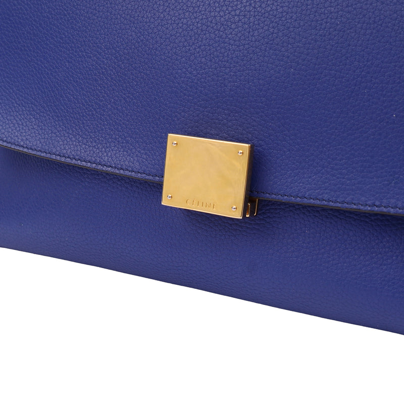 Picture of Celine Cross Body Trapeze - Small in Blue, Leather
