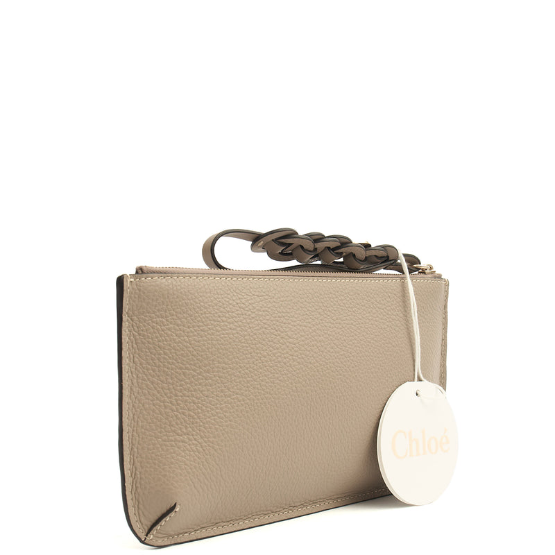 Picture of Chloe Clutch Clutch in Grey, Calfskin Leather