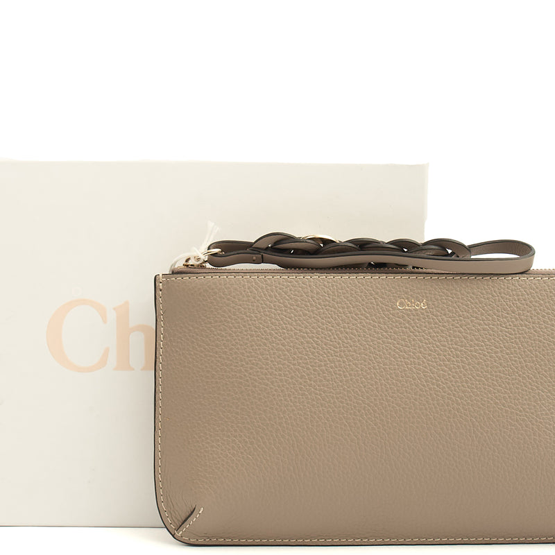 Picture of Chloe Clutch Clutch in Grey, Calfskin Leather