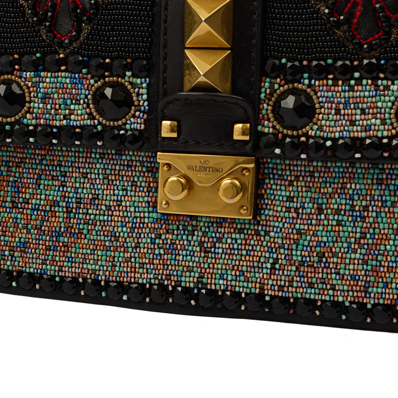 Picture of Valentino Shoulder Bag Glam Lock - Medium in Black, Calfskin
