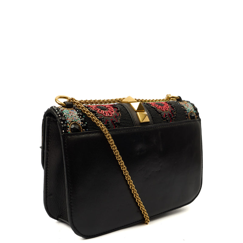 Picture of Valentino Shoulder Bag Glam Lock - Medium in Black, Calfskin