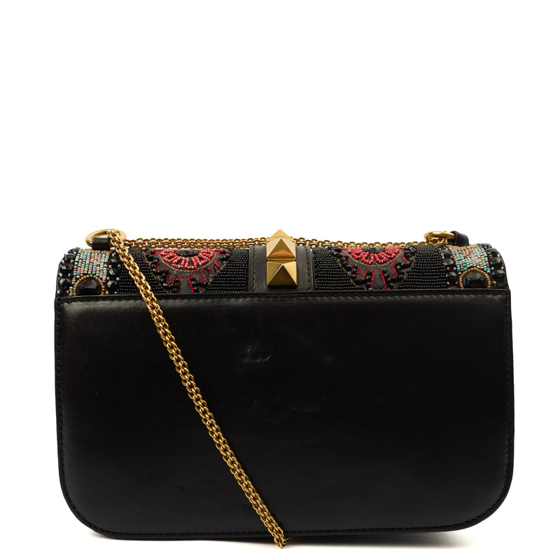 Picture of Valentino Shoulder Bag Glam Lock - Medium in Black, Calfskin