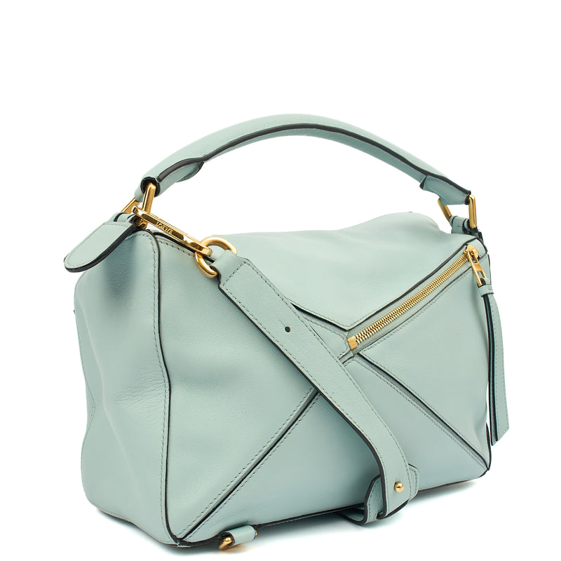 Picture of Loewe Cross Body Puzzle - Medium in Blue, Leather