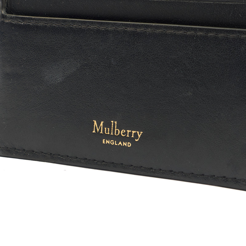 Picture of Mulberry Card Holder Wallet in Black M Jacquard, Calfskin Leather