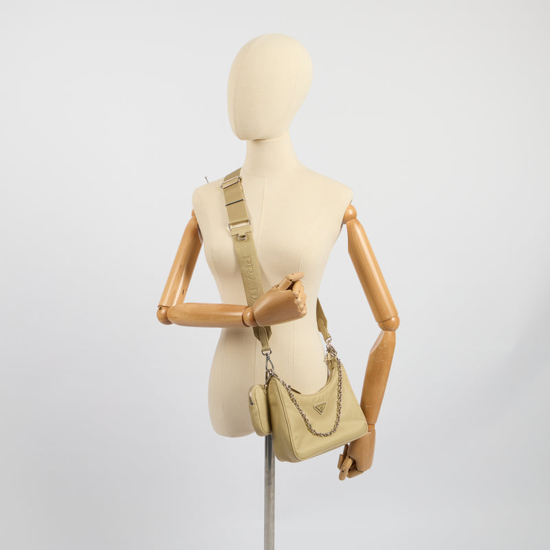Prada Cross Body Re-Edition 2000 Shoulder Bag in Deserto, Nylon